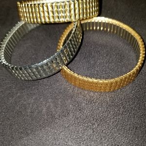 Stainless Steel Stretch Tricolor Bracelet Set